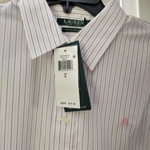 🆕RALPH LAUREN NO-IRON COTTON SHIRT STRIPE